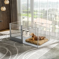 GENUX Large Acrylic Dog Playpen 120x120x61cm 8 Panels Cage