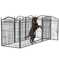 GENUX 8 Panel Pet Playpen Gate Extension w/ Lockable Door