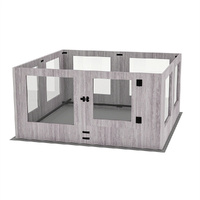 GENUX Indoor Dog Pen Tempered Glass Kennel w/ Pad