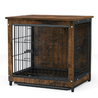 GENUX Small Wooden Dog Crate 63x51x59cm End Table Nightstand