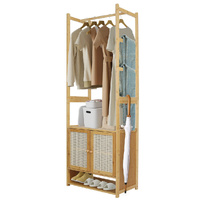GENUX Bamboo Clothes Rack Coat Stand 168cm 53cm
