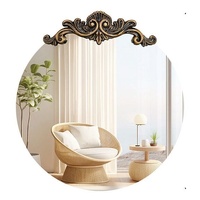 GENUX Baroque Antique Round Wall Mirror 60x64.5cm