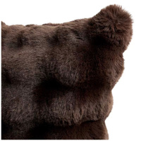 GENUX Luxe Faux Fur Cushion 55 x 55cm Dark Brown