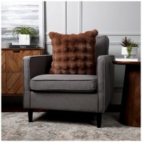 GENUX Luxe Faux Fur Cushion 55 x 55cm Light Brown