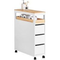 Storage Cart Narrow Cabinet Wheels Tray Drawers
