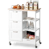 VIKUS Kitchen Island on Wheels with Storage