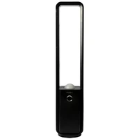 Black Bladeless Fan with Air Purifier, Oscillating, LED Display, Remote Control, 12 Speeds, 3 Modes