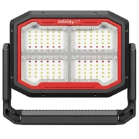 Black Dual Powered Solar Work Light 3000 Lumen with Adjustable Kelvin Settings