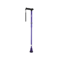Adjustable Purple Walking Stick with Folding Design and Shock Absorbing Tip