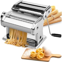 Manual Steel Pasta Maker with 8 Adjustable Thickness Settings
