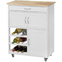 Kitchen Trolley with Wine Racks Portable Serving Cart