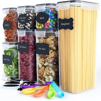 7 Piece BPA Free Plastic Food Storage Containers Black