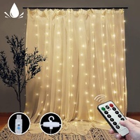 300 LED Window Curtain Fairy Lights 8 Modes Remote 300x300cm