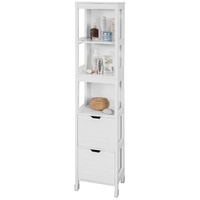 Freestanding Tall Cabinet with Shelves and Drawers Storage