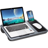 Portable Laptop Desk Device Ledge Mouse Pad 40cm Silver