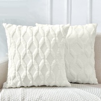 2 Pack Boho Throw Pillow Covers 45 x 45 cm White Decorative