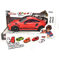 Majorette Porsche 911 GT3 RS Carry Case Playset with 4 Diecast Cars