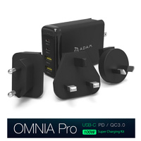 Omnia Pro 100W USB-C USB-A Fast Charger Black MacBook iPad