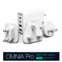 Omnia Pro 100W USB-C USB-A Fast Charger White MacBook iPad