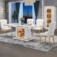 Laila's Creations Asta Tempered Glass Dining Table Storage Cabinet