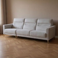Laila's Creations Maddison 3-Seater Fabric Sofa Light Grey