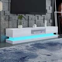 Laila's Creations Modern High Gloss LED RGB TV Unit 220cm Black