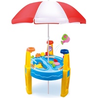 GEM Toys Outdoor Sand & Water Table with Umbrella 28 Accessories