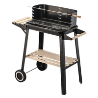 Hacienda Charcoal BBQ Grill with Rotisserie & Trolley Stand