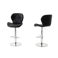 Hacienda 2x Bar Stools Black Adjustable Height 90-112cm