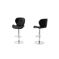 Hacienda 2x Bar Stools Black Adjustable Height 90-112cm