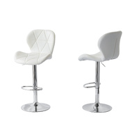 Hacienda 2x Bar Stools White Adjustable Height 90-112cm