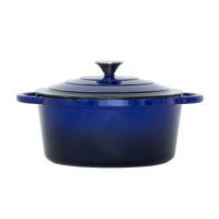 Healthy Choice 26cm Blue Enamelled Cast Iron French Oven 4.7L