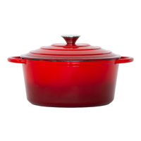 Healthy Choice 26cm Enamelled Cast Iron French Oven Casserole 4.7L Red