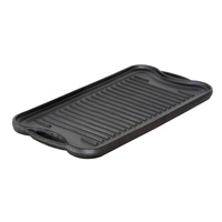 Healthy Choice Reversible Cast Iron Grill Pan 50.7x25.8cm Black