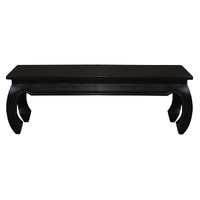 Dynasty Solid Mahogany Timber Opium Leg Bench 128 x 35 (Chocolate)