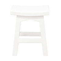 Centrum Tokyo Solid Mahogany Timber Footstool White