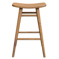 Aria Oval Solid Mindi Kitchen Counter Stool (Natural)