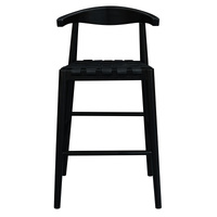 Centrum Furniture Elliot Genuine Leather Barstool Set of 2 Black
