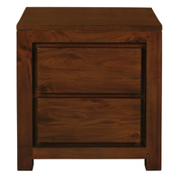 Centrum Amsterdam 2-Drawer Bedside Table Mahogany