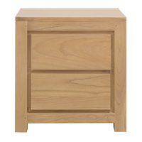Centrum Furniture Amsterdam Solid White Cedar 2 Drawer Bedside Table Natural