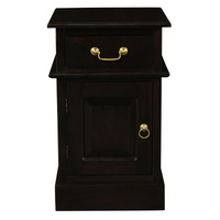 Centrum Furniture Tasmania 1 Door 1 Drawer Bedside Table Chocolate