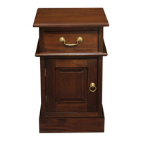 Centrum Furniture Tasmania Bedside Table 1 Door 1 Drawer Mahogany