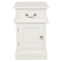 Centrum Furniture Tasmania Bedside Table 1 Door 1 Drawer White