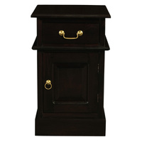 Centrum Furniture Tasmania Bedside Table 1 Door 1 Drawer Chocolate