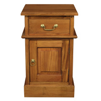 Centrum Furniture Tasmania Bedside Table 1 Door 1 Drawer Light Pecan