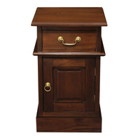 Centrum Furniture Tasmania Bedside Table 1 Door 1 Drawer Mahogany