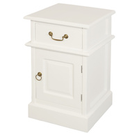 Centrum Furniture Tasmania Bedside Table 1 Door 1 Drawer White