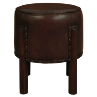 Centrum Furniture Heritage Genuine Goat Leather Ottoman Footstool