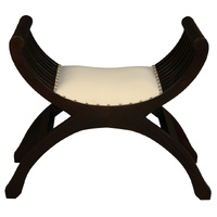 Centrum Furniture Sloan Single Seater Upholstered Stool Chocolate