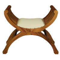 Centrum Furniture Sloan Single Seater Upholstered Stool Light Pecan